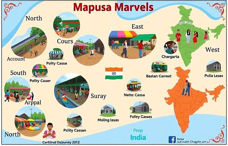 Mapusa Marvels Regional Variations Mapusa Marvels regional variations showing market scenes from North, South, East and West India